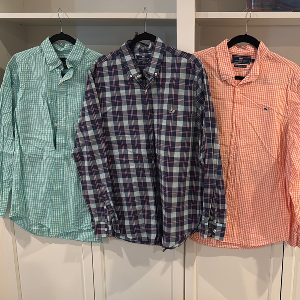 Vineyard Vines Men's Casual Button Down Shirts - Green, Blue, Orange